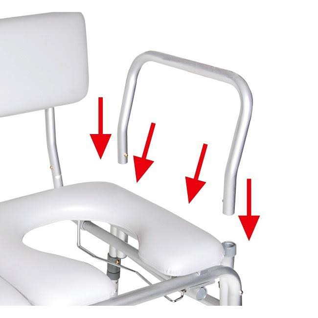 Padded Seat Transfer Bench with Commode M174127