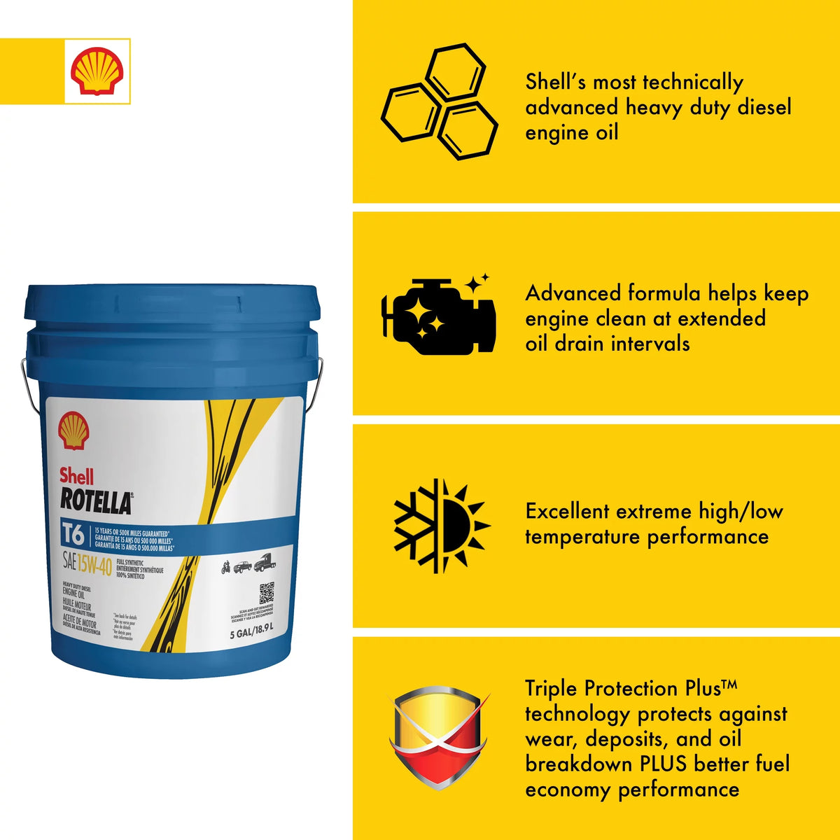 15W-40 Full Synthetic Diesel Engine Oil, 5 Gallon W677