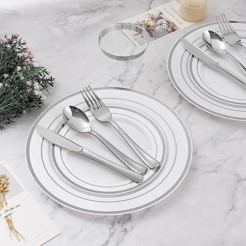 600PCS Gold Plastic Dinnerware Set U1991