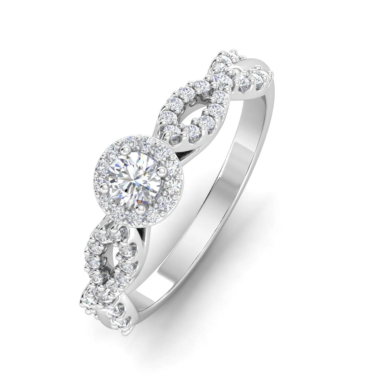 1/2 Carat TW Diamond Engagement Ring in 10k White Gold U670
