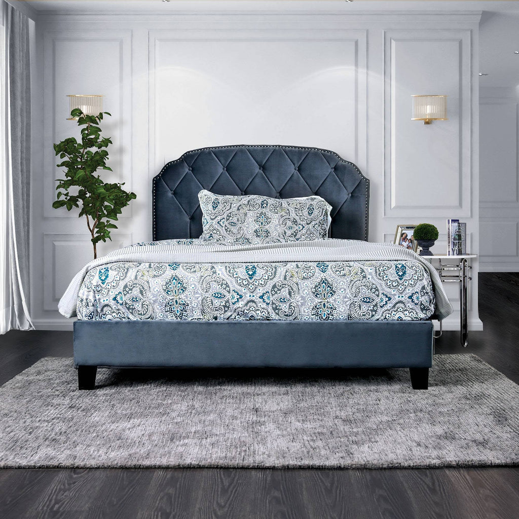 Queen Serena Tufted Upholstered Bed Gray B790133
