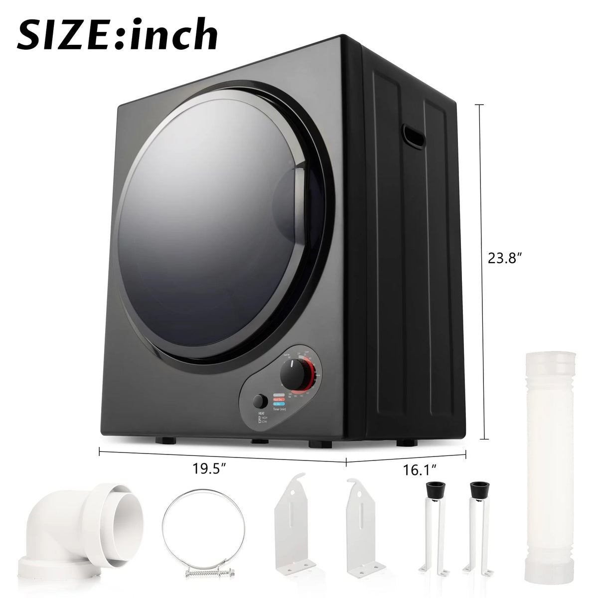 1.5 Cu.ft Compact Portable Laundry Dryer with 5 Drying Modes T578