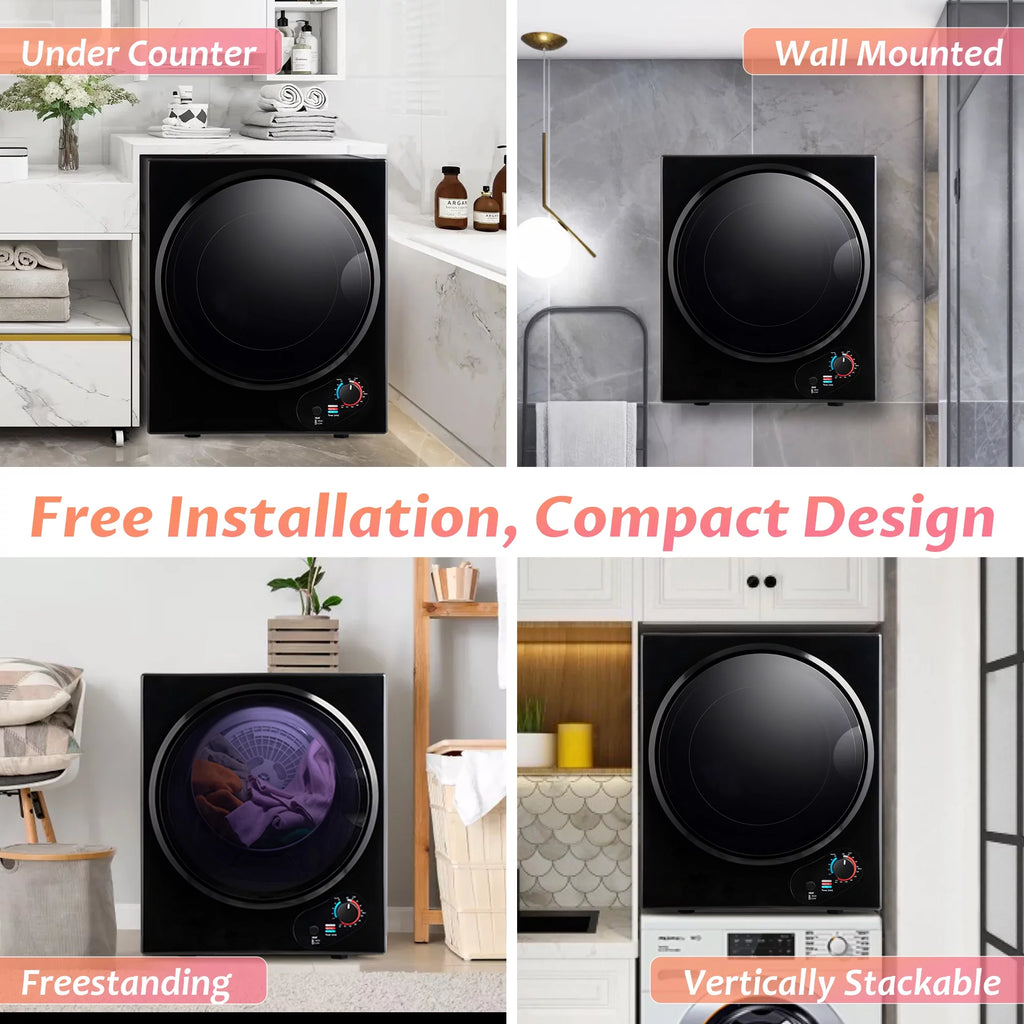 1.5 Cu.ft Compact Portable Laundry Dryer with 5 Drying Modes T578