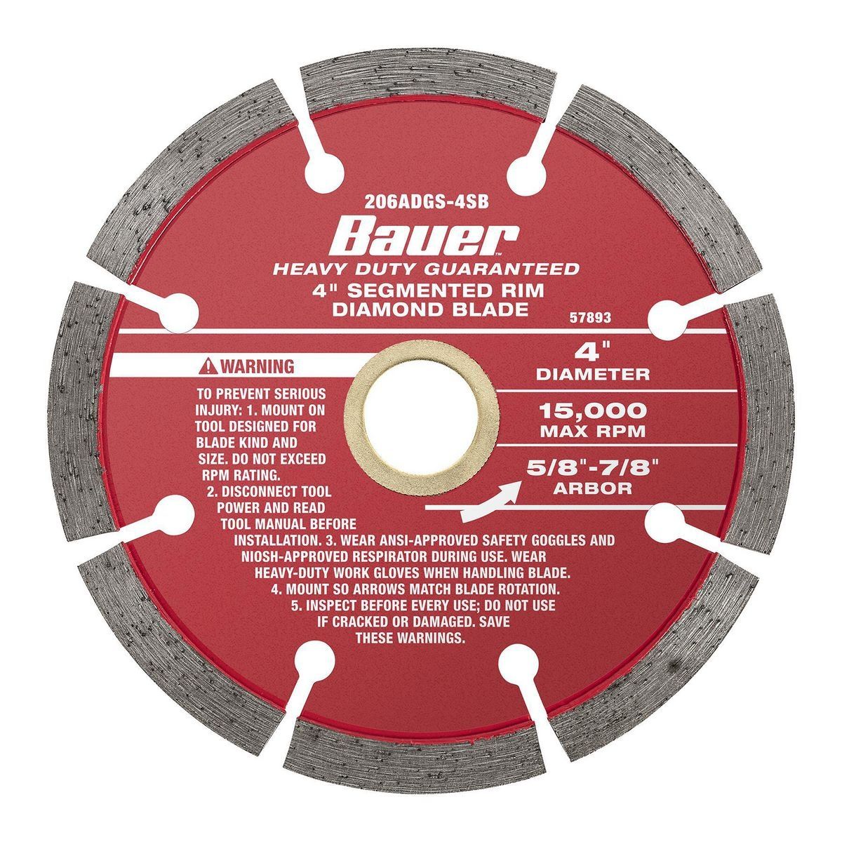 4 in. Segmented Rim Diamond Saw Blade H168197