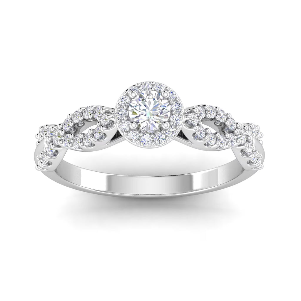 1/2 Carat TW Diamond Engagement Ring in 10k White Gold U670