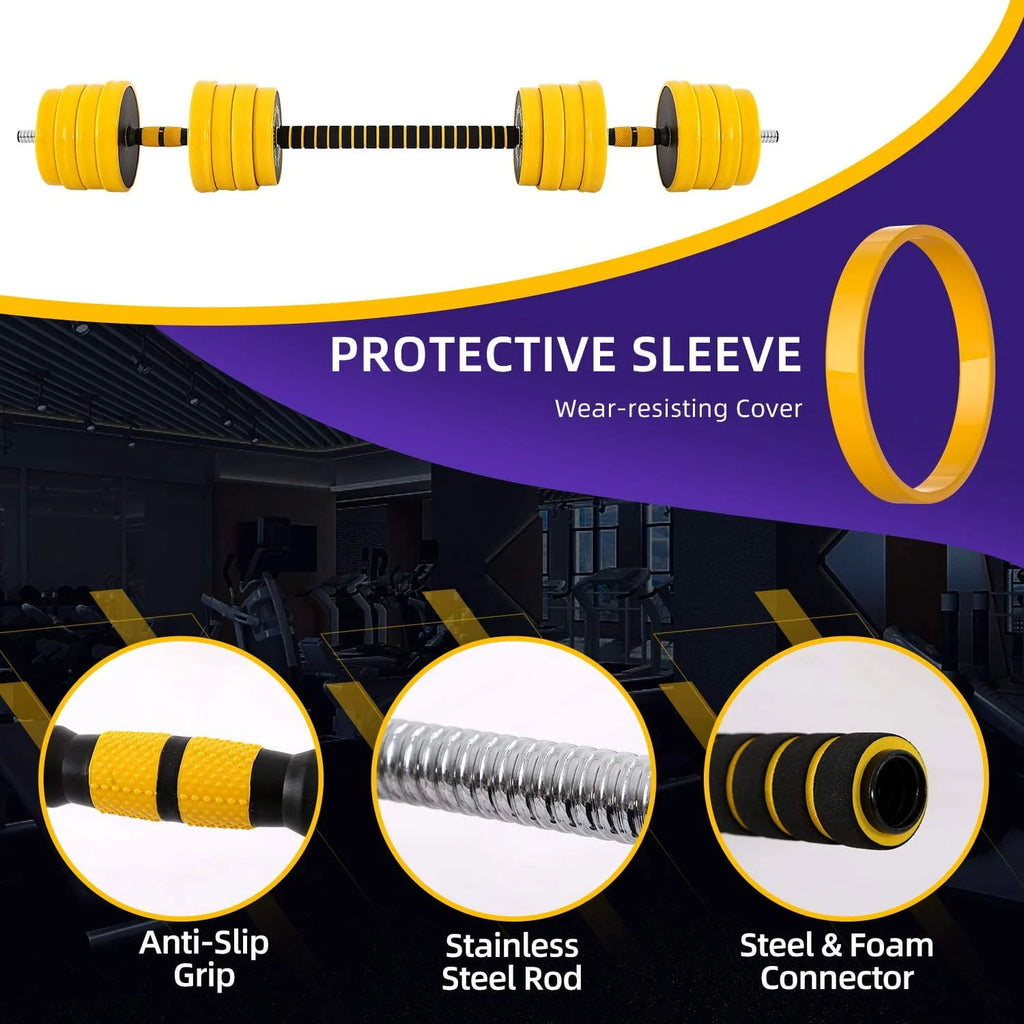 Adjustable Dumbbell Barbell Weight Pair 2-in-1 Non-Slip Neoprene O991