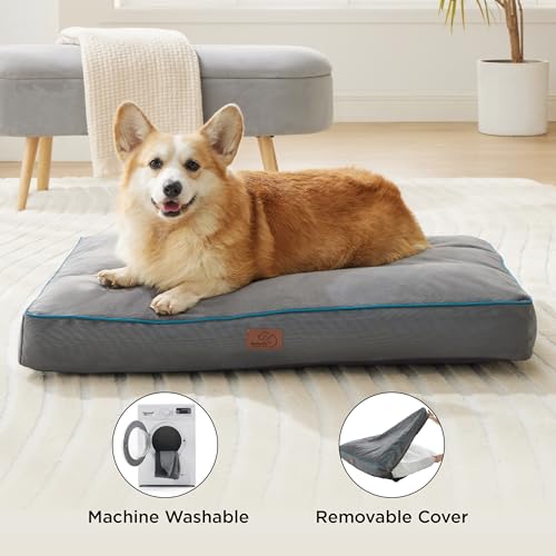 Washable Dog Bed Large 3 Inch Thicken Grey D216823