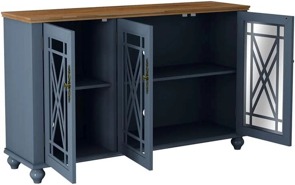 Vintage Wood Kitchen Accent Buffet Sideboard Cabinet Y74480