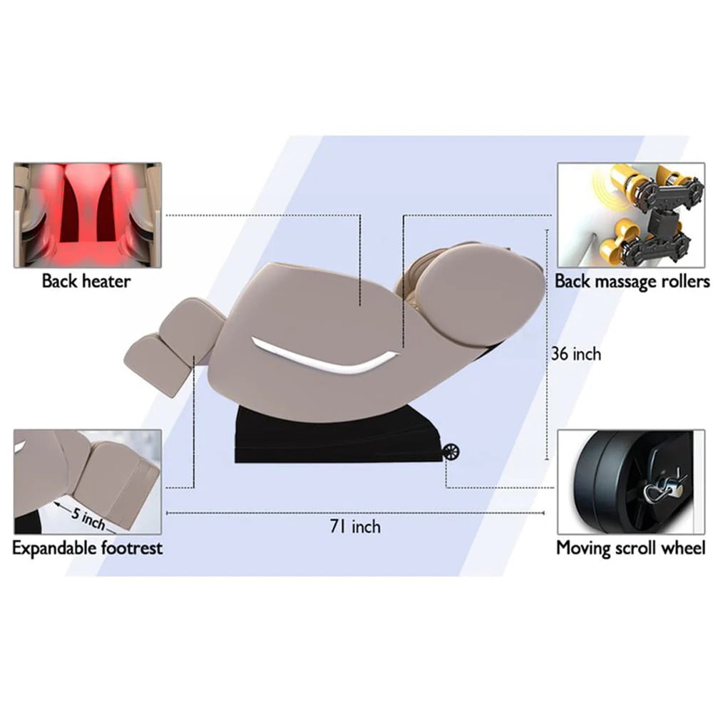 Black Full Body Electric Zero Gravity Shiatsu Massage Chair F1625
