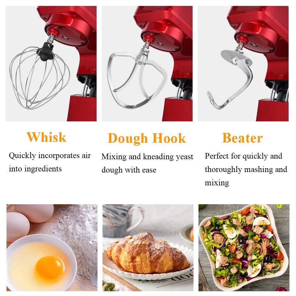 7.5QT 6-Speed Tilt-Head Electric Stand Mixer with Stainless Steel Bowl, Red O71973