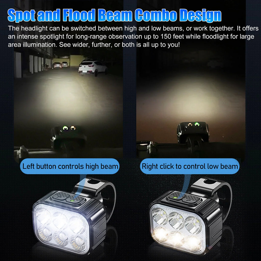 2x USB Rechargeable LED Bicycle Headlight Taillight P3023
