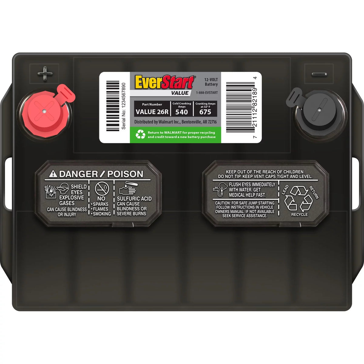 Lead Acid Automotive Battery Group Size 26R 12 Volt 540 CCA R749198