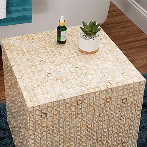 Ivory Square Accent Table V590