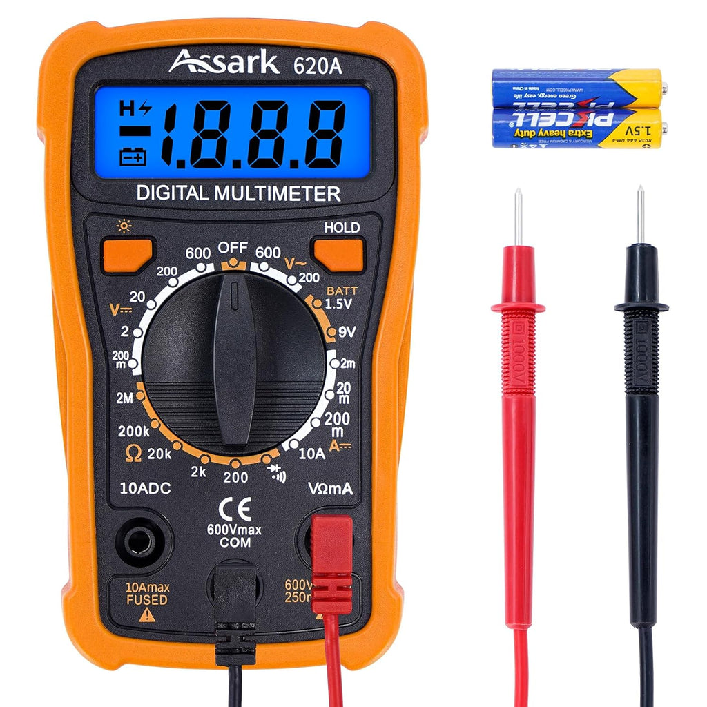 2000 Counts Digital Multimeter with Backlit LCD Display O948