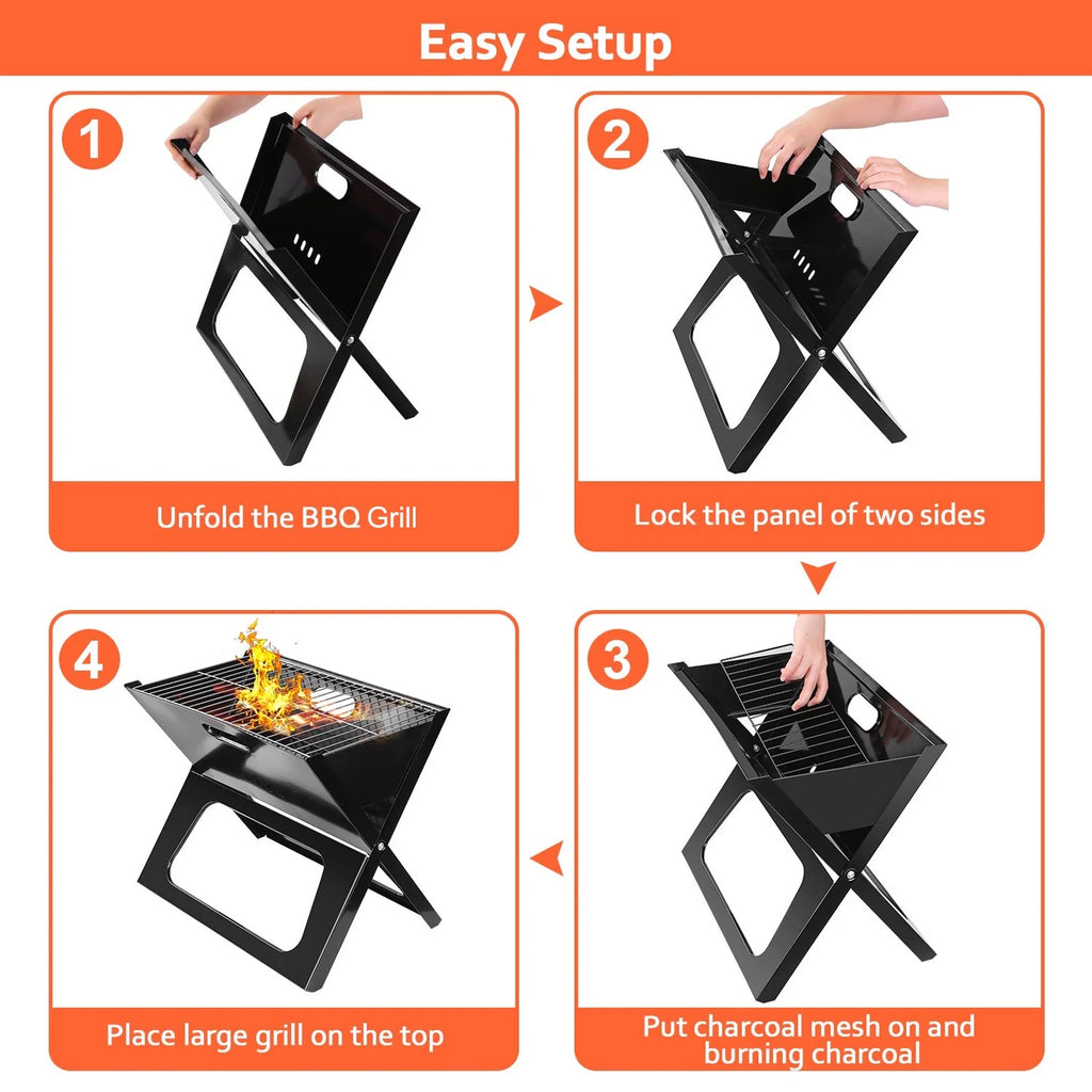 Folding Portable Charcoal Grill D788621