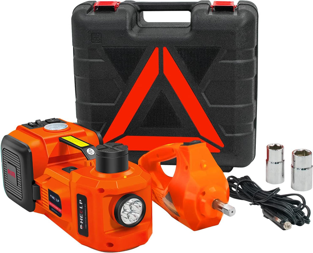 5 Ton 12V Electric Hydraulic Car Jack Kit with Impact Wrench & Inflator M6895
