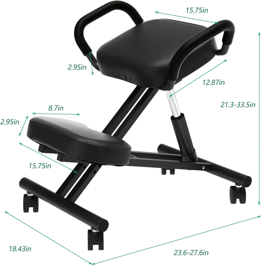 Ergonomic Kneeling Chair with Armrest, Thick Foam Cushions and Casters C957