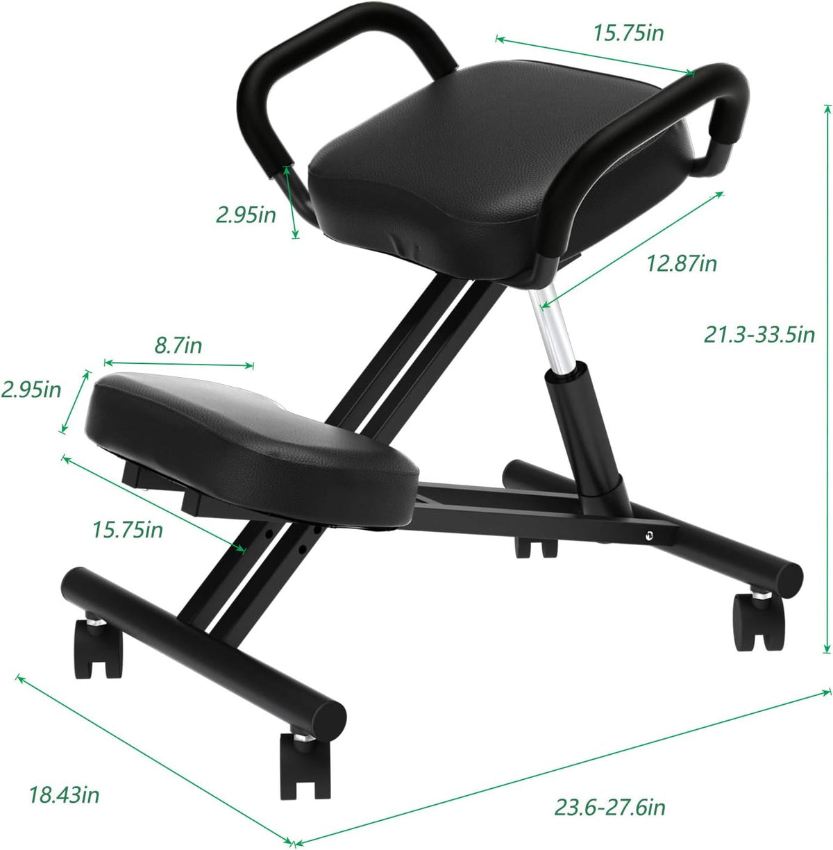 Ergonomic Kneeling Chair with Armrest, Thick Foam Cushions and Casters C957