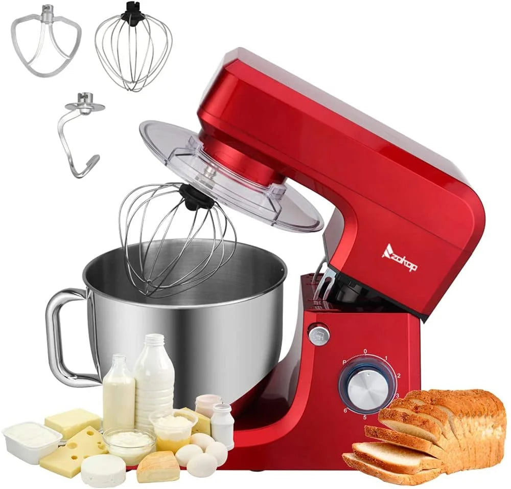 7.5QT 6-Speed Tilt-Head Electric Stand Mixer with Stainless Steel Bowl, Red O71973