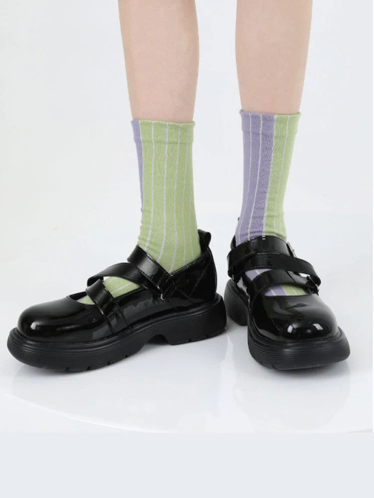 Colorful Striped Cotton Socks I2485