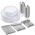 600PCS Gold Plastic Dinnerware Set U1991
