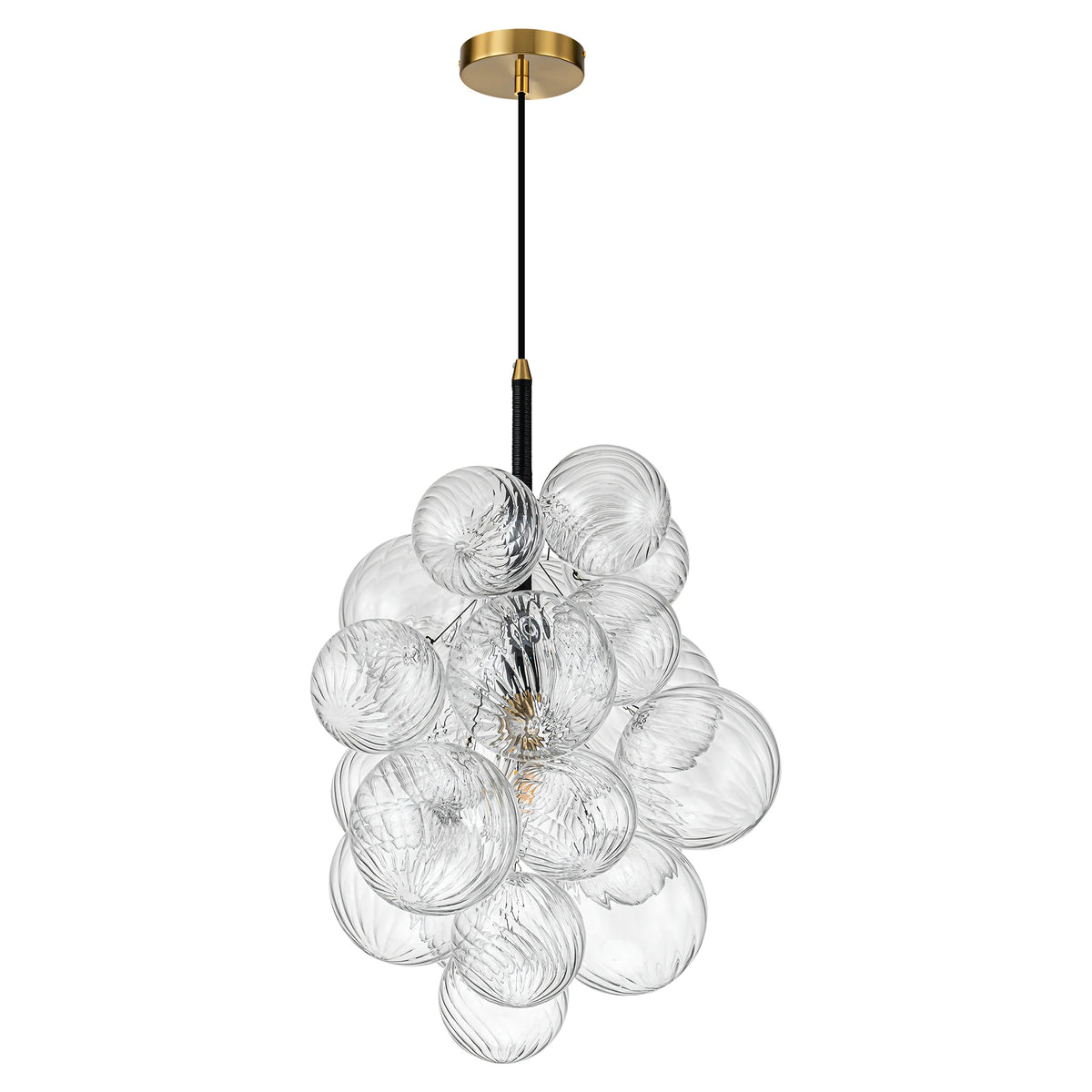 1-Light Dimmable Glass Globe Chandelier W3601