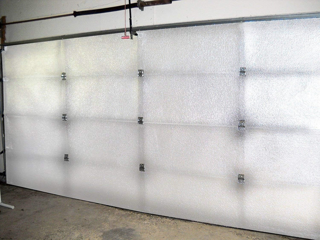White Reflective Foam Core 2 Car Garage Door Insulation Kit 18FT Wide 6 Panel D6303