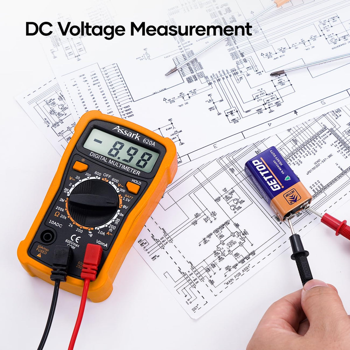 2000 Counts Digital Multimeter with Backlit LCD Display O948