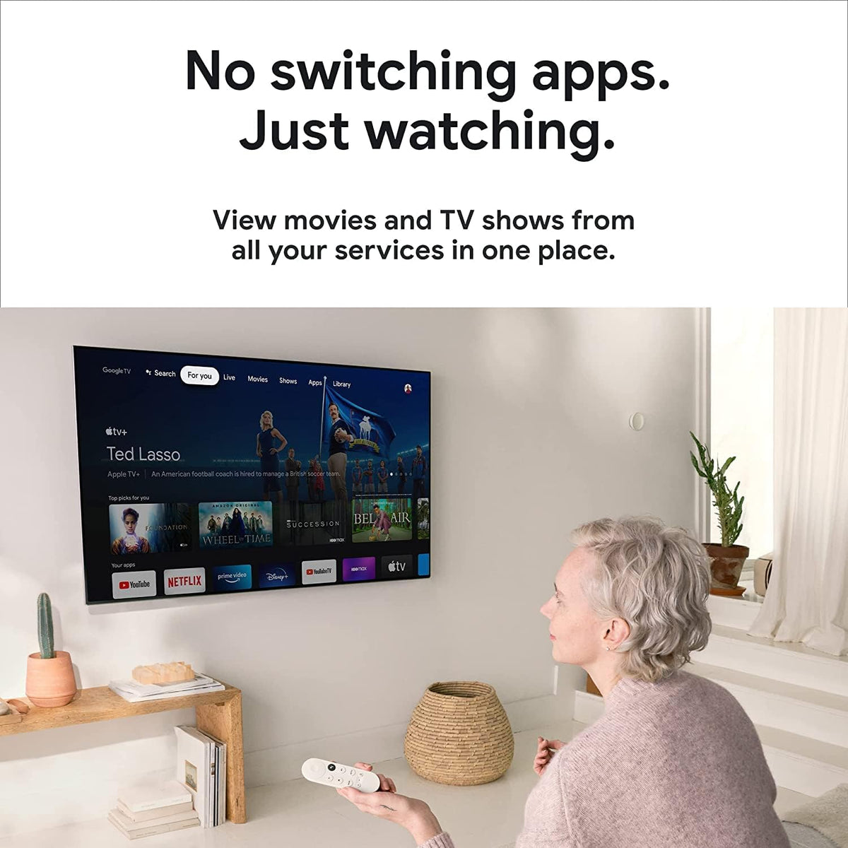 Streaming Device with HDMI Cable and Voice Search Remote - HD Version - Snow E9530