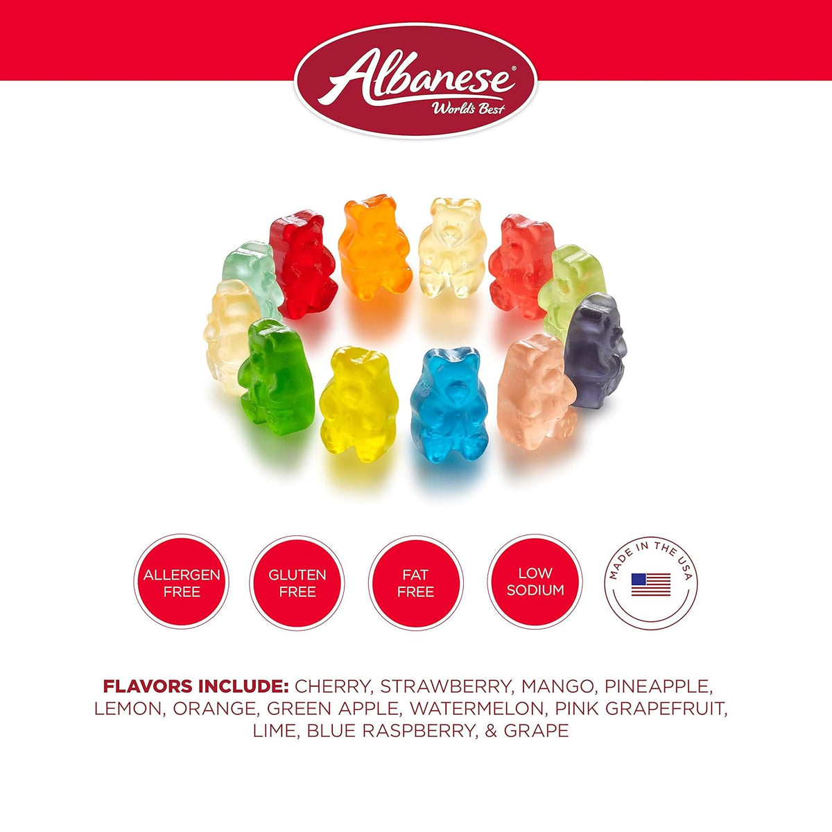 12 Flavor Gummi Bears, 36oz Bag of Candy J209
