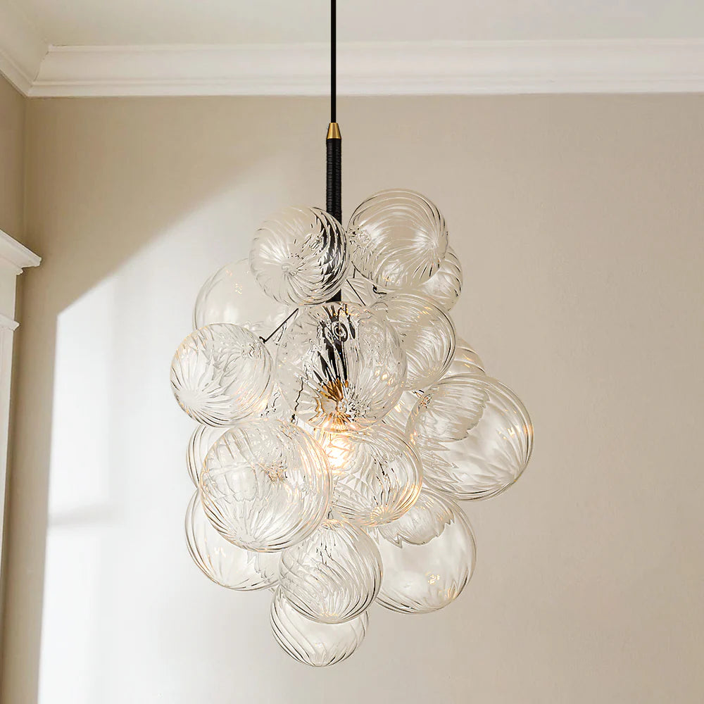 1-Light Dimmable Glass Globe Chandelier W3601