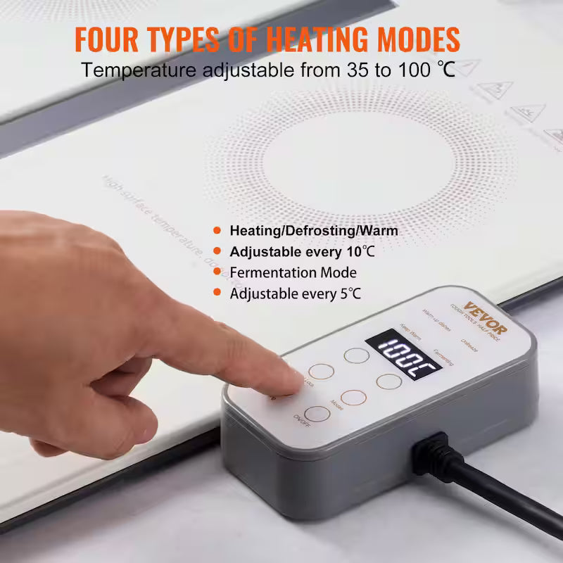 White Portable Electric Warming Tray with Temperature Control R67774
