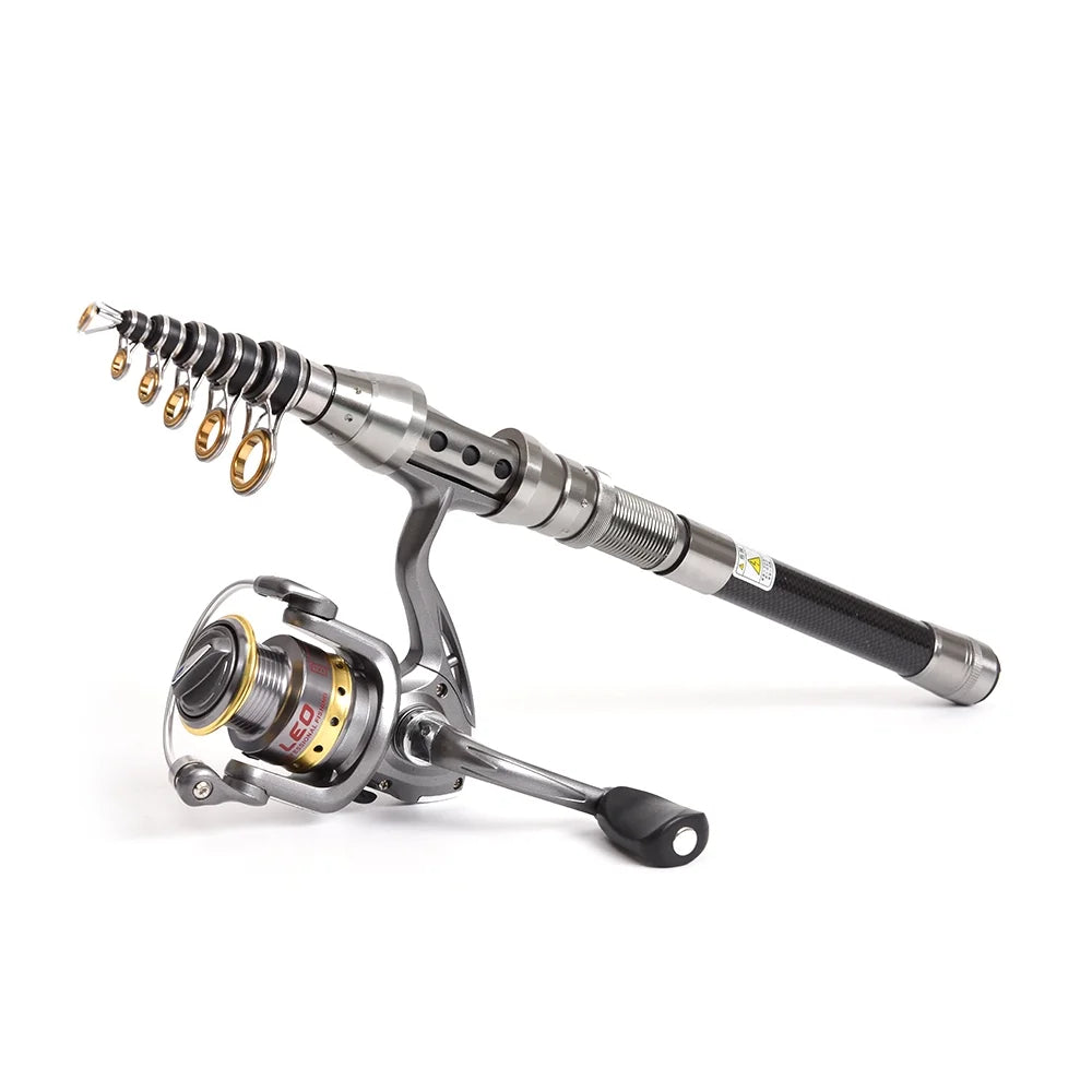 Fishing Kit with Telescopic Rod and Spinning Reel Combo R546