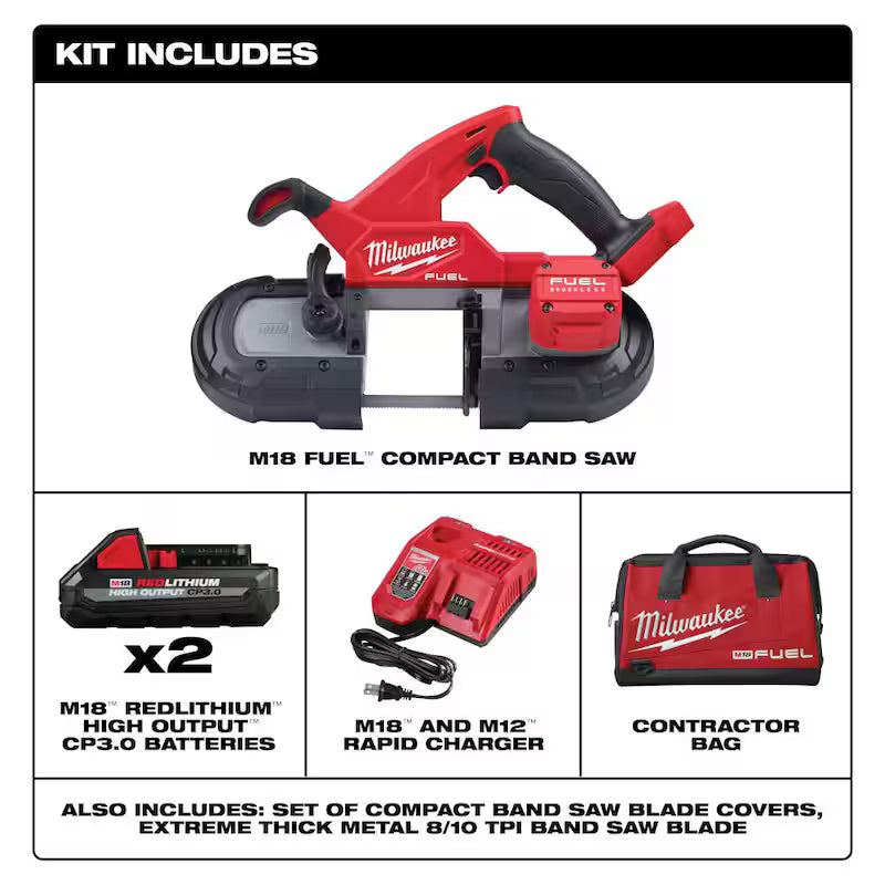 18-Volt Lithium-Ion Brushless Cordless Compact Bandsaw Kit with 1/4 in. Hex Impact Driver B43538