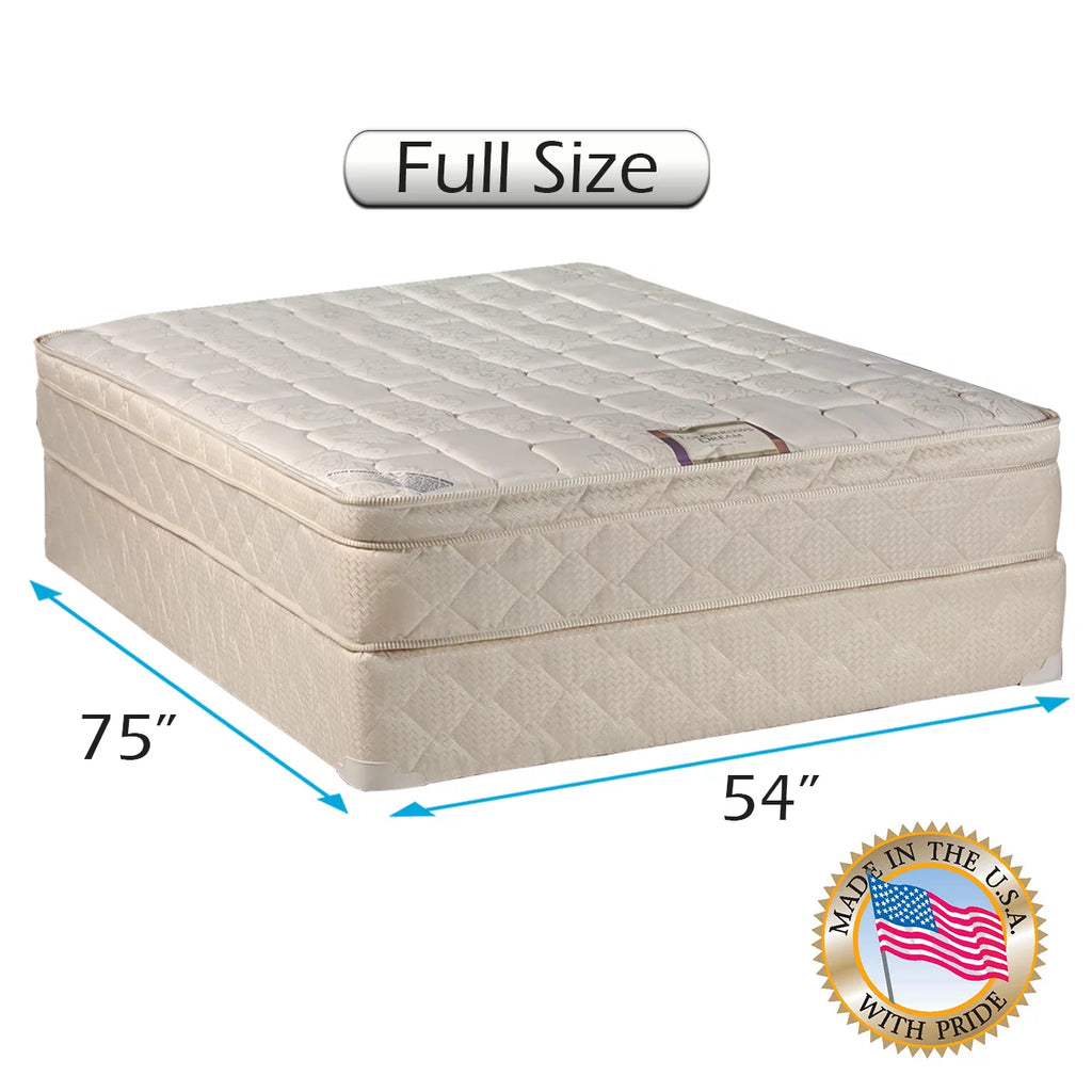 Full Size Innerspring PillowTop Mattress Set with Mattress Cover Protector L86552