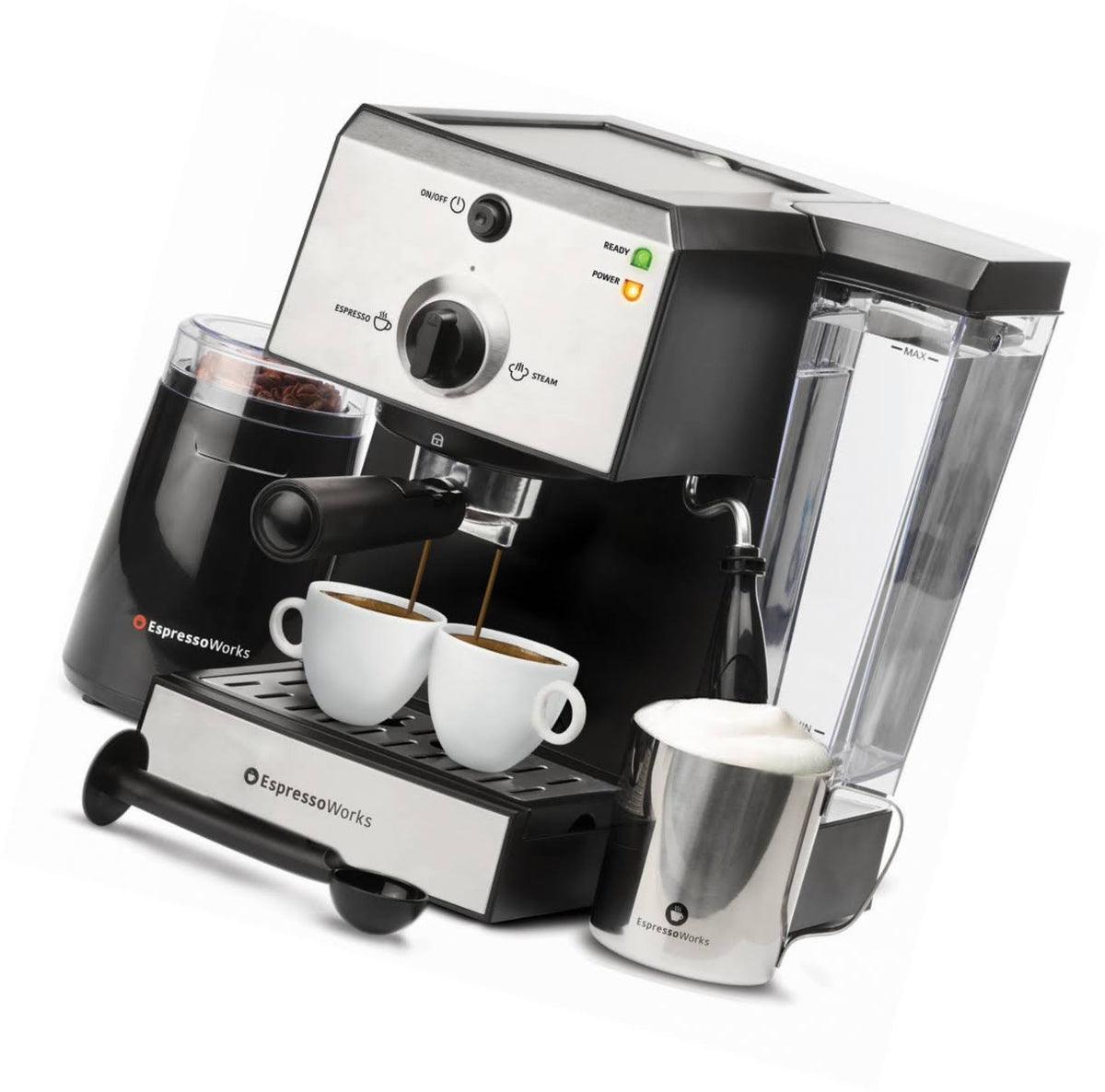 7 PC Espresso Machine and Cappuccino Maker with Built-in Steamer and Frother O5146