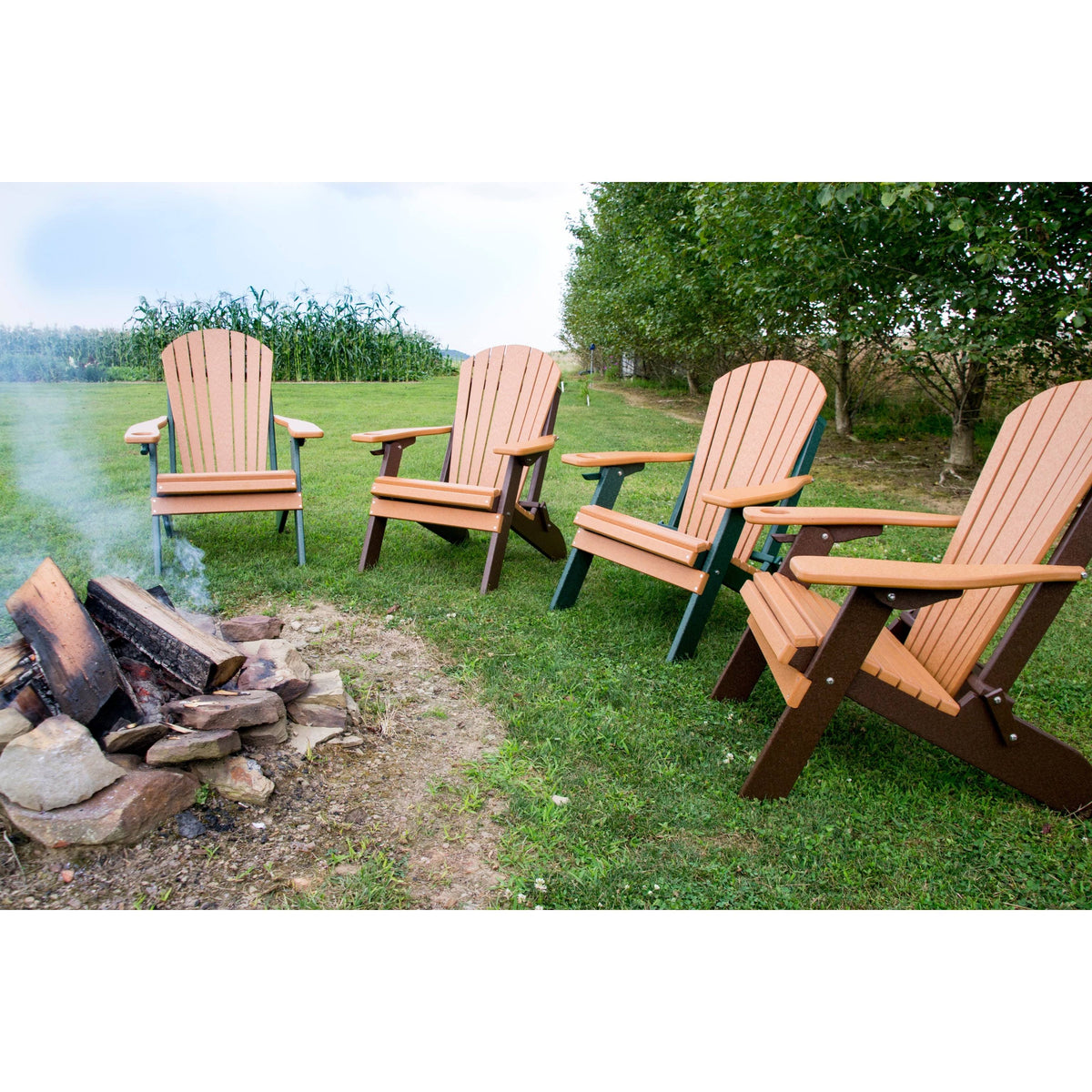 White Folding Adirondack Chair Z390