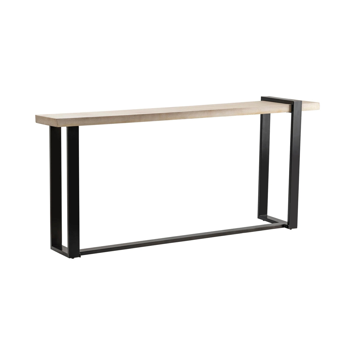 Black Metal and Wood Narrow Console Table U71568
