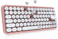 84 Key Bluetooth Retro Round Keycaps Ergonomic Wireless Mini Keyboard Z4664