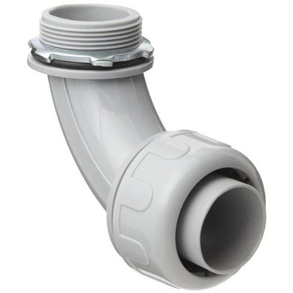 100-Pack 1 in. Dia Non Metallic Liquid Tight PVC Conduit 90-Degree Angle Fitting Connector R65332