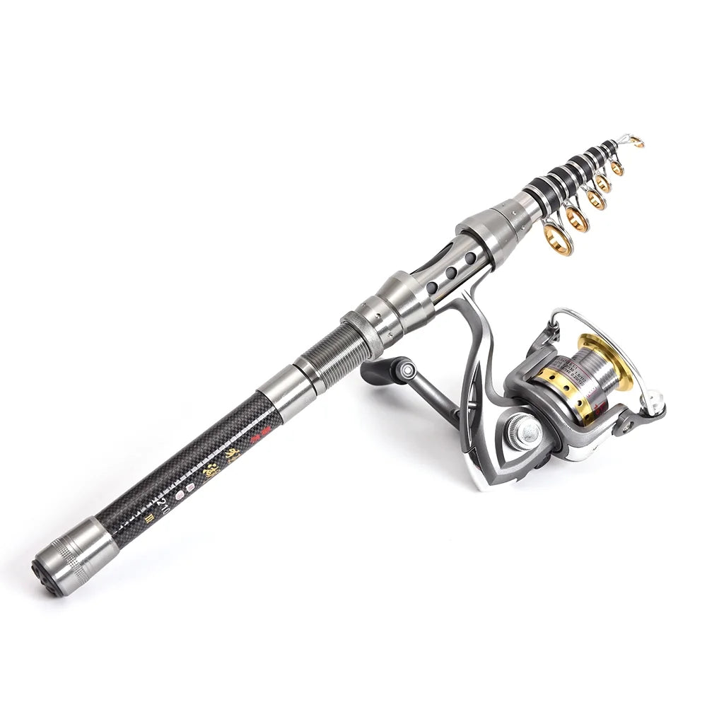 Fishing Kit with Telescopic Rod and Spinning Reel Combo R546