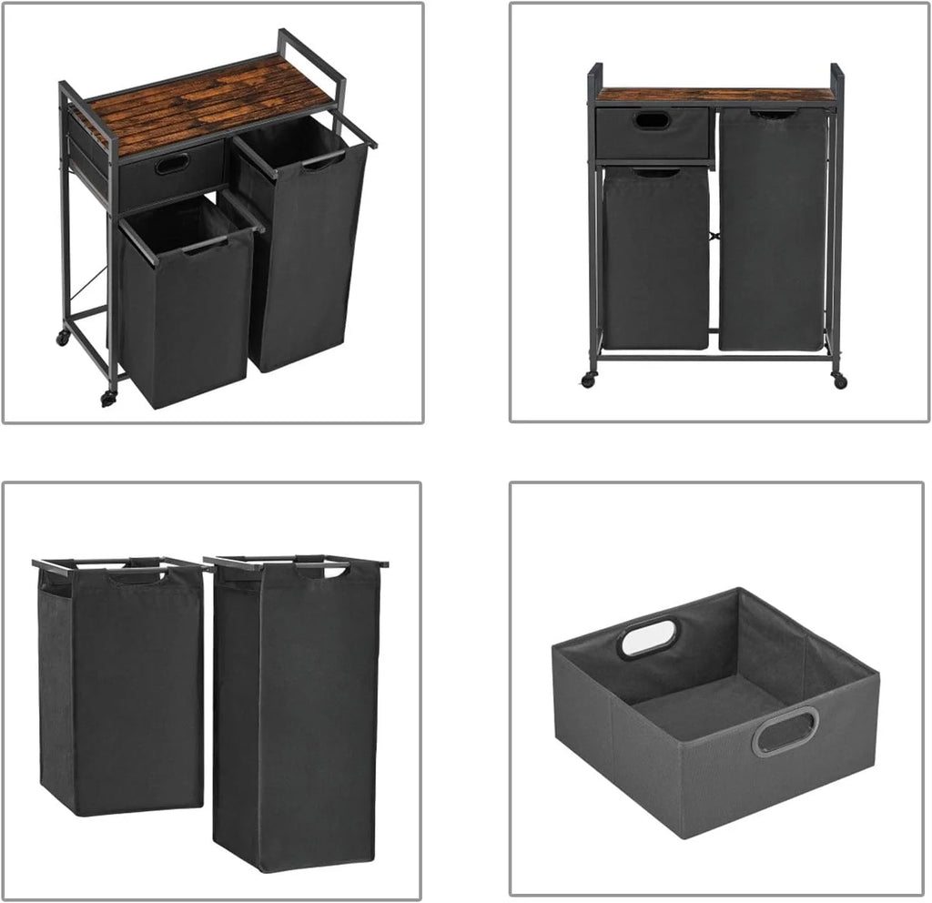 Laundry Basket with Drawer and 2 Sorter Bags B590