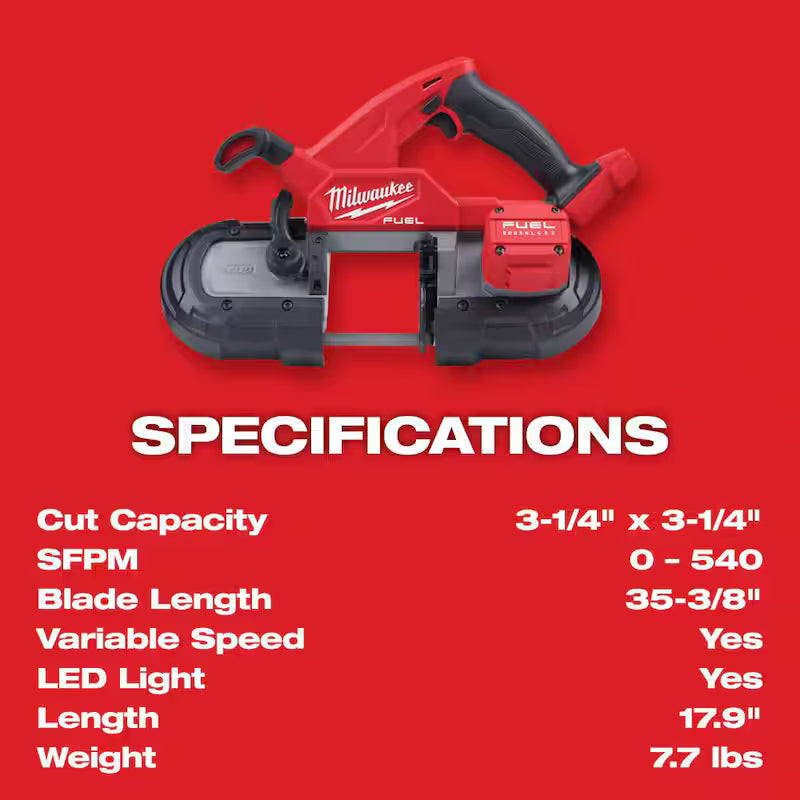 18-Volt Lithium-Ion Brushless Cordless Compact Bandsaw Kit with 1/4 in. Hex Impact Driver B43538