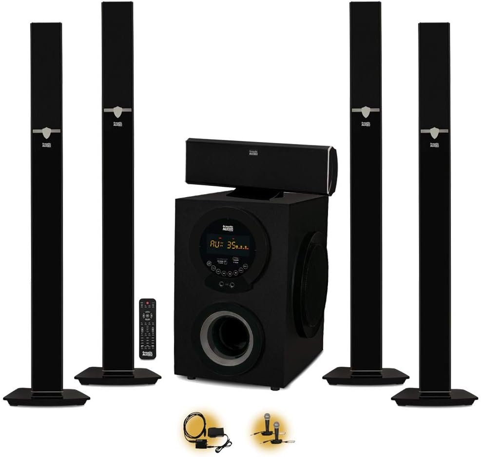 Tower 5.1 Bluetooth Speaker System with Optical Input and Mics E930