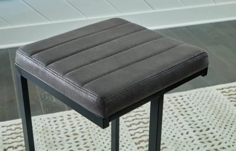 Black & Gray Upholstered Barstool with Metal Frame, 2 Count B744136