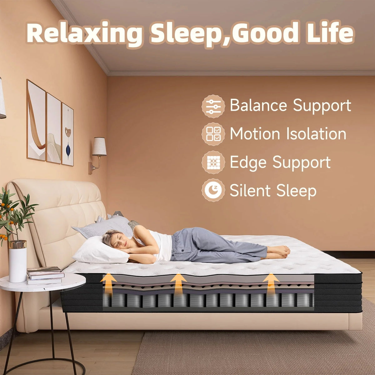 14 inch Gel Memory Foam Pocket Spring King Mattress G3917