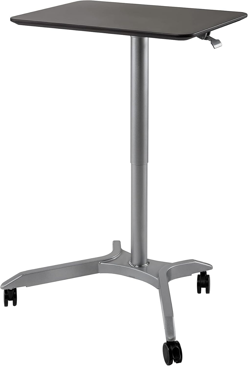 Black Mobile Rolling Height Adjustable Cart Table with Wheels Z657999