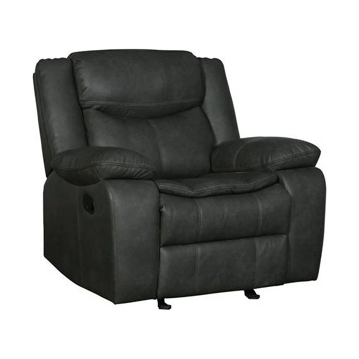 Gray Faux Leather Reclining Sofa Set E733