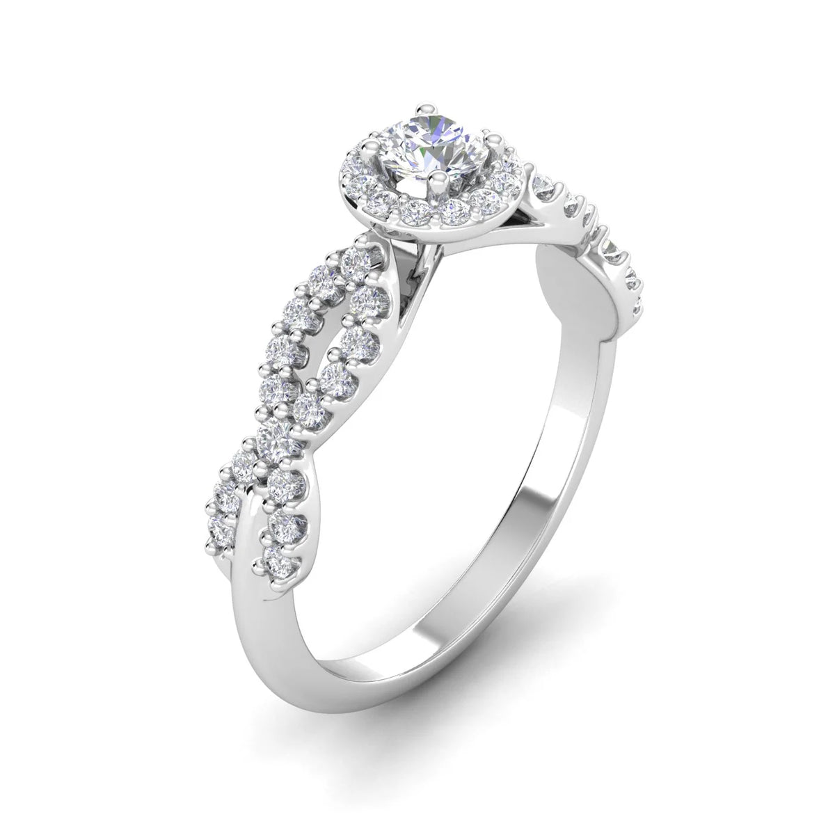 1/2 Carat TW Diamond Engagement Ring in 10k White Gold U670