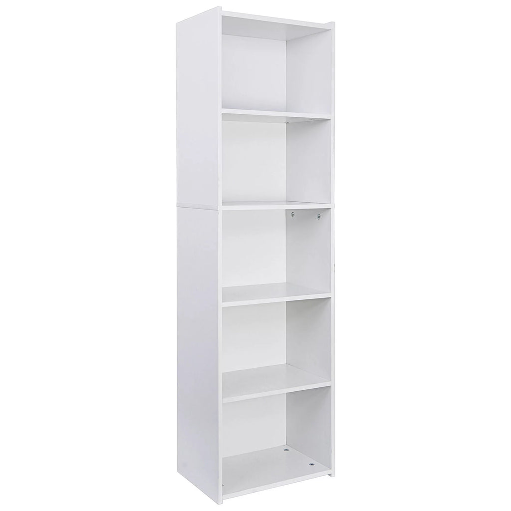 White 5 Tier Bookcase Bookshelf Storage Organizer H819